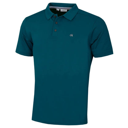Calvin Klein Mens 2025 Campus 3 Button Ribbed Collar Golf Polo Shirt