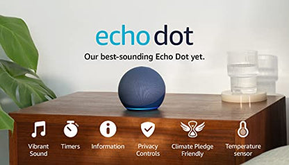 Certified Refurbished Echo Dot (5th generation, 2022 release) smart Bluetooth speaker with Alexa | Deep Sea Blue