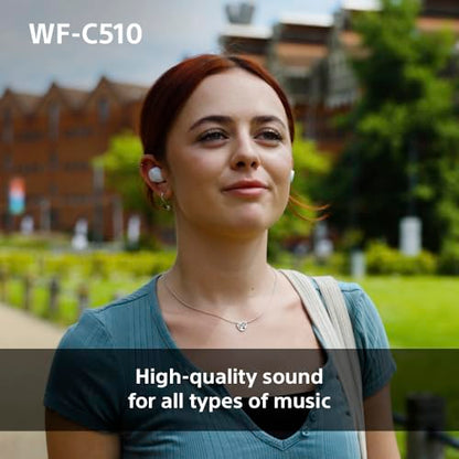 Sony WF-C510 Truly Wireless Earbuds – Small, Light, Bluetooth In Ear Headphones with Multipoint Connection, Ambient Sound, IPX4 Rating, Spotify Tap, Quick Charge, 22 HR Battery, iOS & Android - White