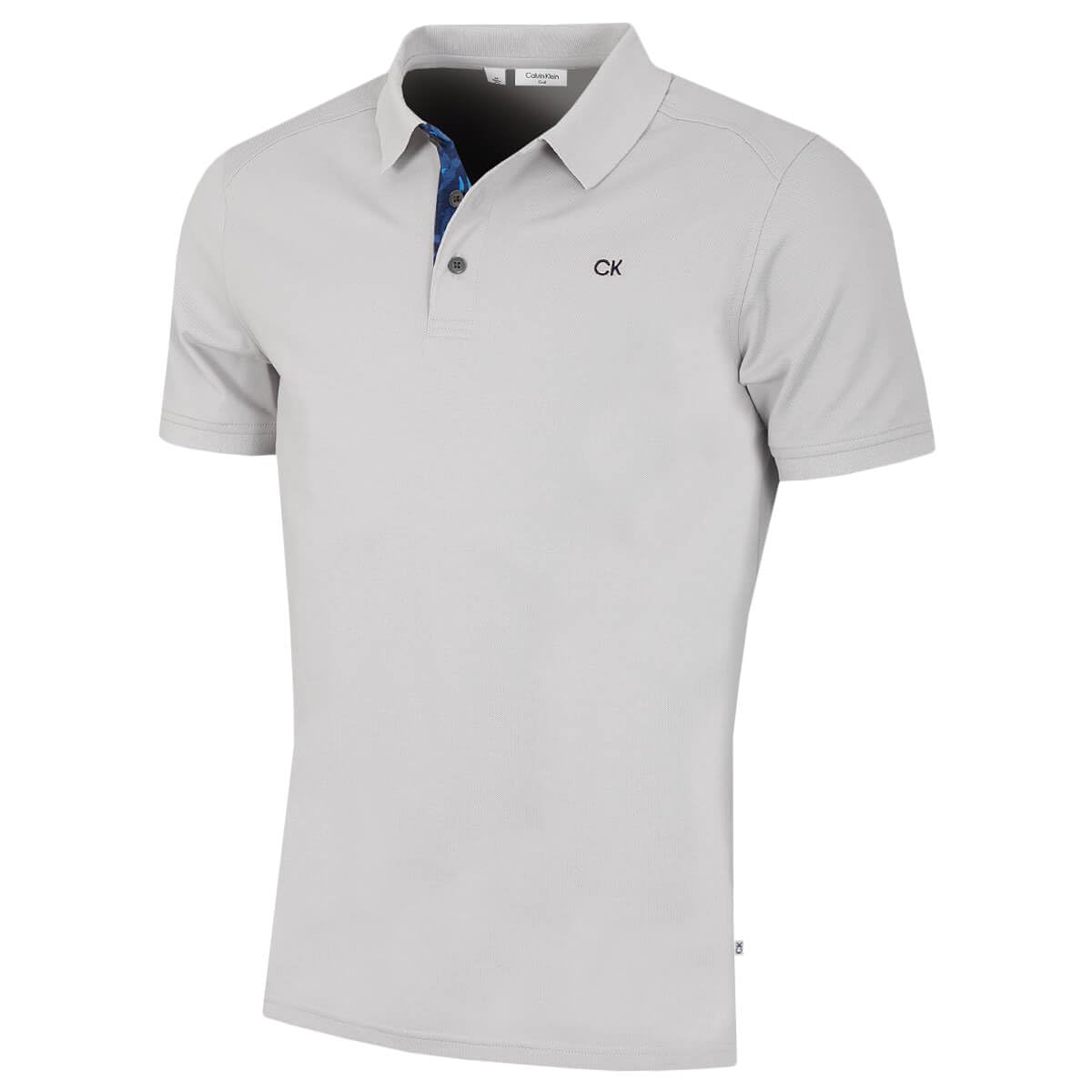Calvin Klein Mens 2025 Campus 3 Button Ribbed Collar Golf Polo Shirt