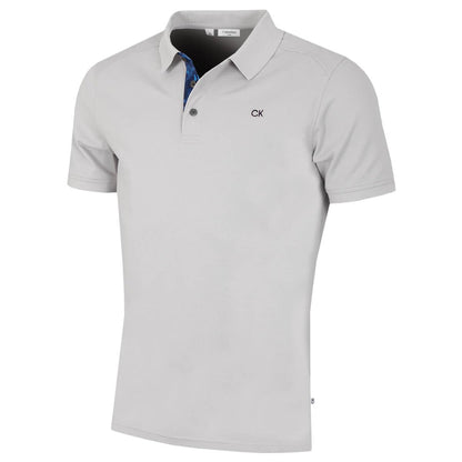 Calvin Klein Mens 2025 Campus 3 Button Ribbed Collar Golf Polo Shirt