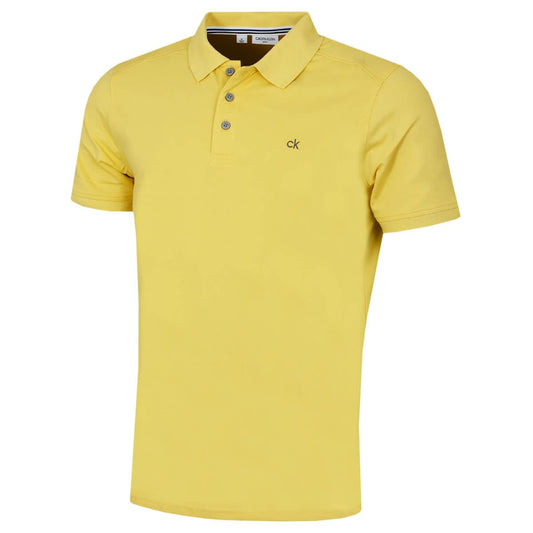 Calvin Klein Mens 2025 Campus 3 Button Ribbed Collar Golf Polo Shirt