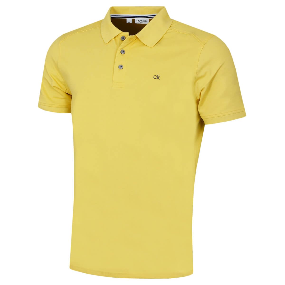 Calvin Klein Mens 2025 Campus 3 Button Ribbed Collar Golf Polo Shirt
