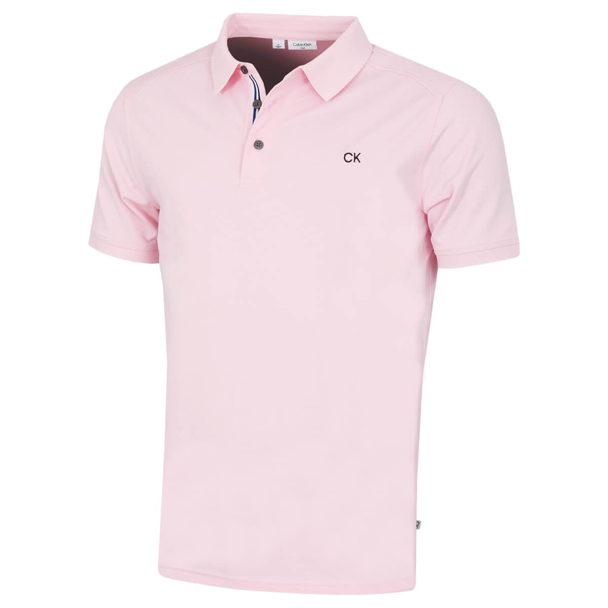 Calvin Klein Mens 2025 Campus 3 Button Ribbed Collar Golf Polo Shirt