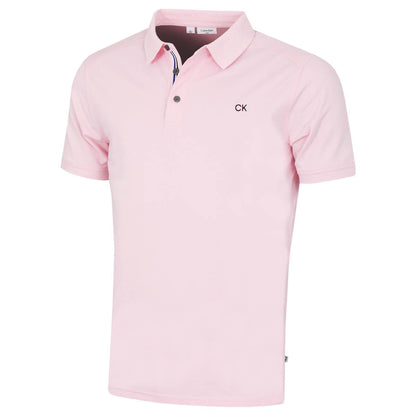 Calvin Klein Mens 2025 Campus 3 Button Ribbed Collar Golf Polo Shirt
