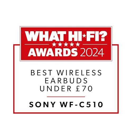 Sony WF-C510 Truly Wireless Earbuds – Small, Light, Bluetooth In Ear Headphones with Multipoint Connection, Ambient Sound, IPX4 Rating, Spotify Tap, Quick Charge, 22 HR Battery, iOS & Android - White