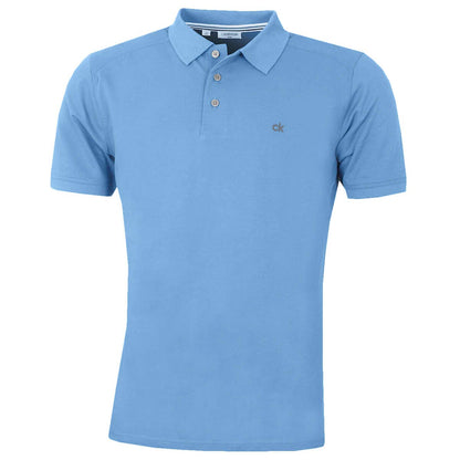 Calvin Klein Mens 2025 Campus 3 Button Ribbed Collar Golf Polo Shirt