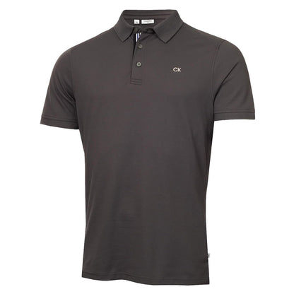 Calvin Klein Mens 2025 Campus 3 Button Ribbed Collar Golf Polo Shirt