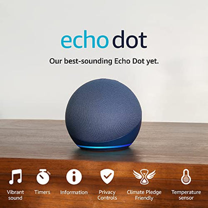 Certified Refurbished Echo Dot (5th generation, 2022 release) smart Bluetooth speaker with Alexa | Deep Sea Blue