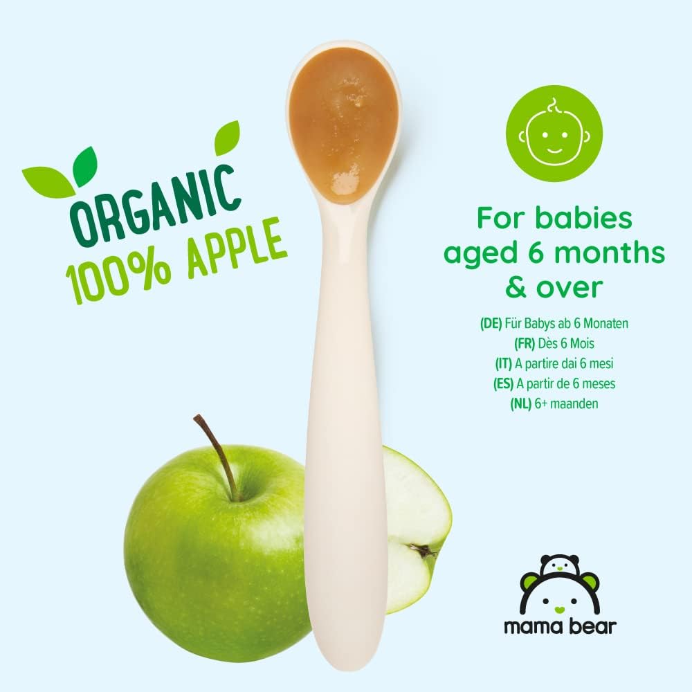 Amazon Brand - Mama Bear Fruit Pouch, Organic Apple, Banana and Strawberry Purée, vegetarian, 90 g (Pack of 6)