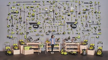 Ryobi 18V ONE+ Cordless Lawnmower and Grass Trimmer Kit (1 x 4.0Ah), Green