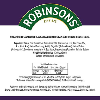 Robinsons Double Strength Orange No Added Sugar Squash 1.75L
