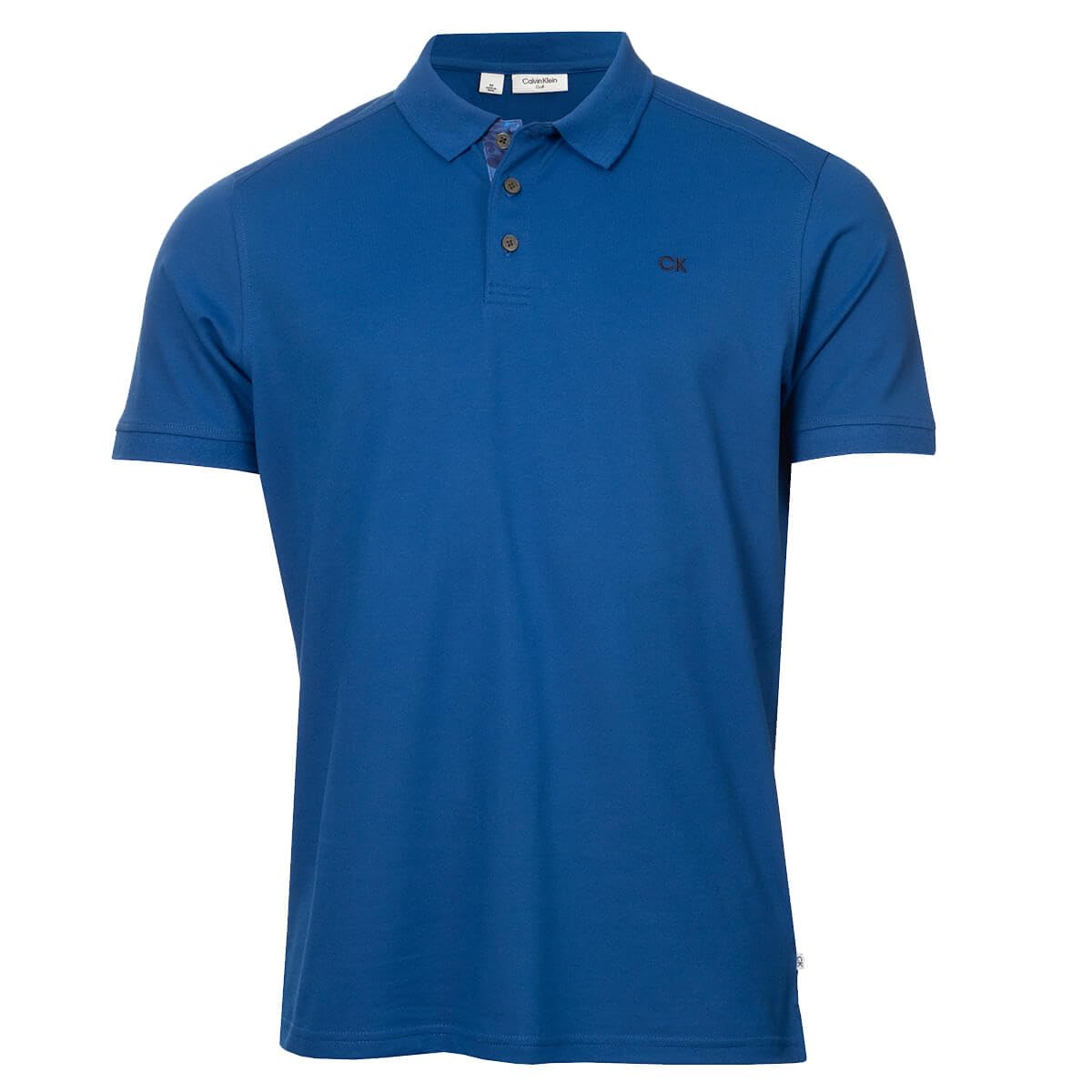 Calvin Klein Mens 2025 Campus 3 Button Ribbed Collar Golf Polo Shirt