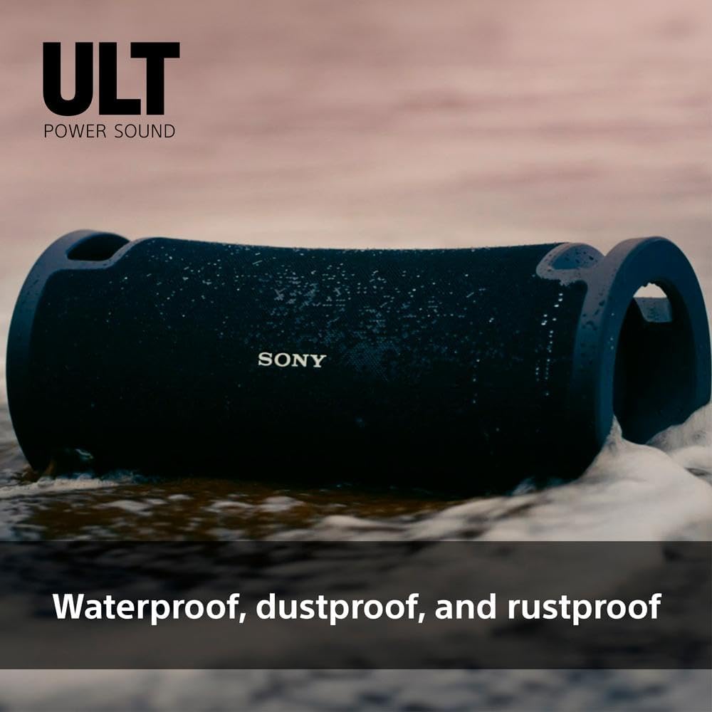 Sony ULT FIELD 7 - Wireless Bluetooth Portable Speaker with ULT POWER SOUND, Ultimate Deep BASS, X Balanced Speaker, 30 HR Battery, IP67, Waterproof, LED Lighting, Mic, Guitar Input - Black