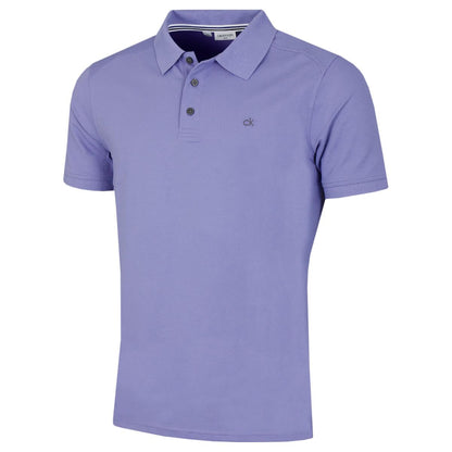 Calvin Klein Mens 2025 Campus 3 Button Ribbed Collar Golf Polo Shirt