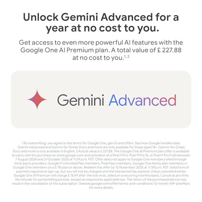 Google Pixel 9 Pro - Unlocked Android Smartphone with Gemini, Triple Rear Camera System, 24-Hour Battery, and 6.3" Super Actua Display - Hazel, 128GB