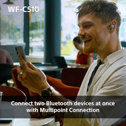 Sony WF-C510 Truly Wireless Earbuds – Small, Light, Bluetooth In Ear Headphones with Multipoint Connection, Ambient Sound, IPX4 Rating, Spotify Tap, Quick Charge, 22 HR Battery, iOS & Android - White