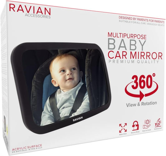 Baby Car Mirror for Back Seat Safest Newborn Essentials with Rear View