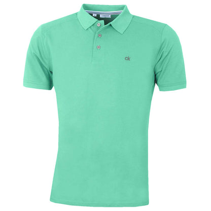 Calvin Klein Mens 2025 Campus 3 Button Ribbed Collar Golf Polo Shirt