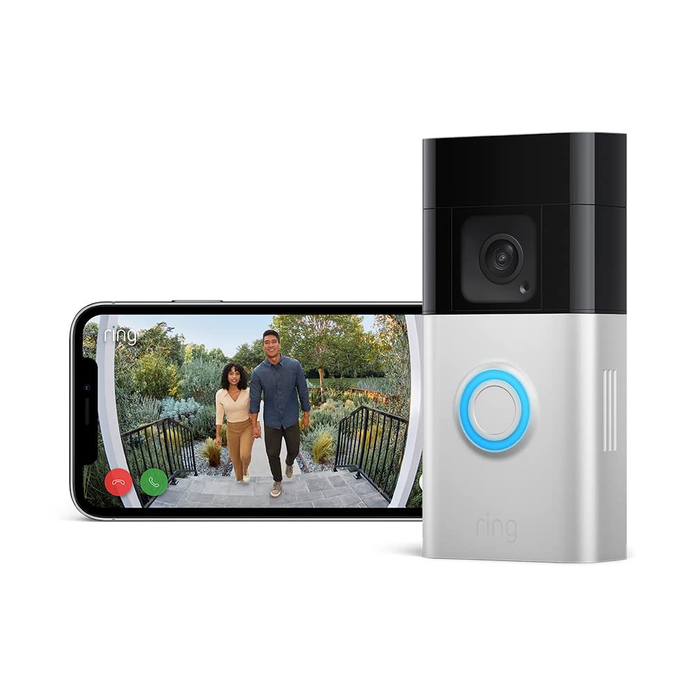 Certified Refurbished Ring Battery Video Doorbell Plus by Amazon|Wireless Video Doorbell Camera with 1536p HD Video,Head-To-Toe View,Colour Night Vision,Wi-Fi,DIY|30-day free trial of Ring Home