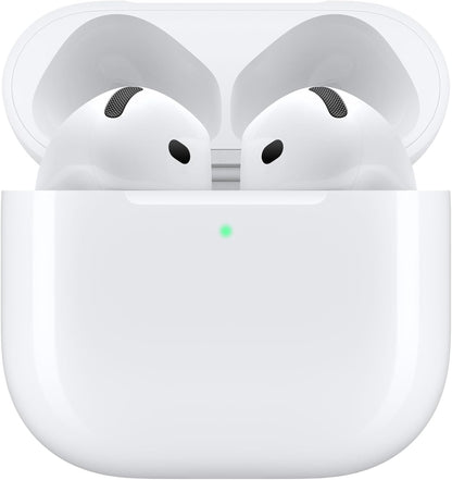Apple AirPods 4 Wireless Earbuds, Bluetooth Headphones, Personalised Spatial Audio, Sweat and Water Resistant, USB-C Charging Case, H2 Chip, Up to 24 Hours of Battery Life, Effortless Setup for iPhone