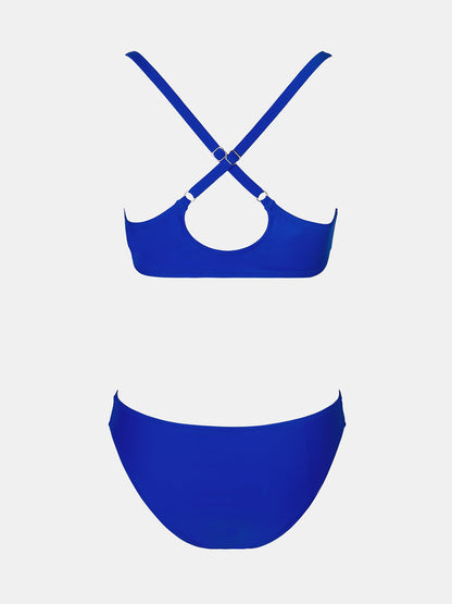 CUPSHE Women's Bikini Sets V Neck Knot Bunny Tie Low Waisted