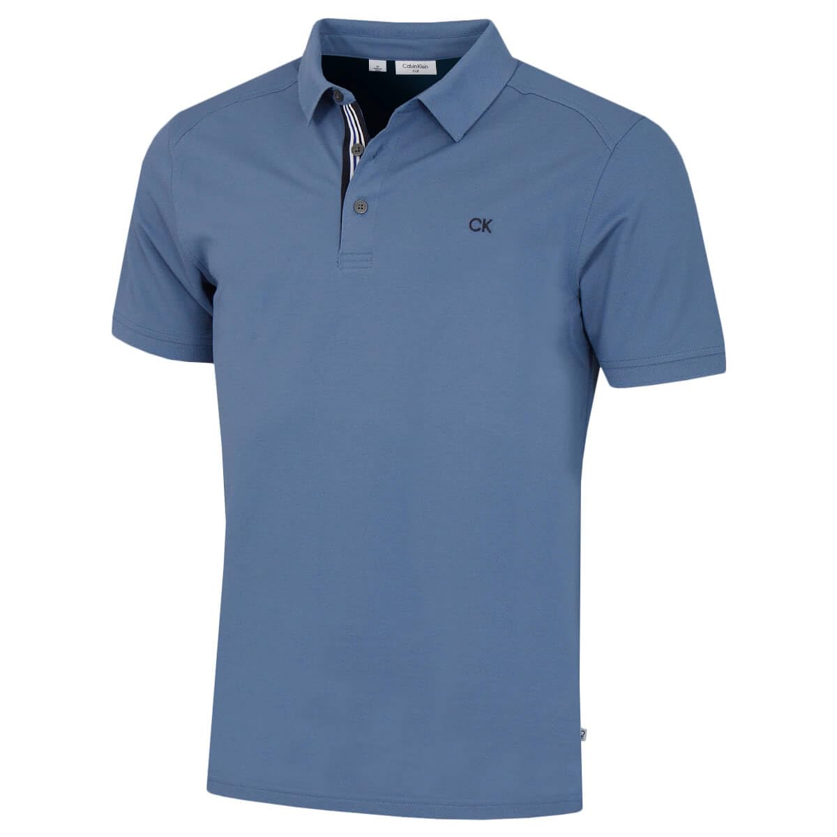 Calvin Klein Mens 2025 Campus 3 Button Ribbed Collar Golf Polo Shirt