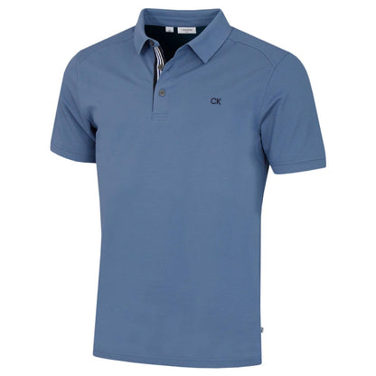 Calvin Klein Mens 2025 Campus 3 Button Ribbed Collar Golf Polo Shirt