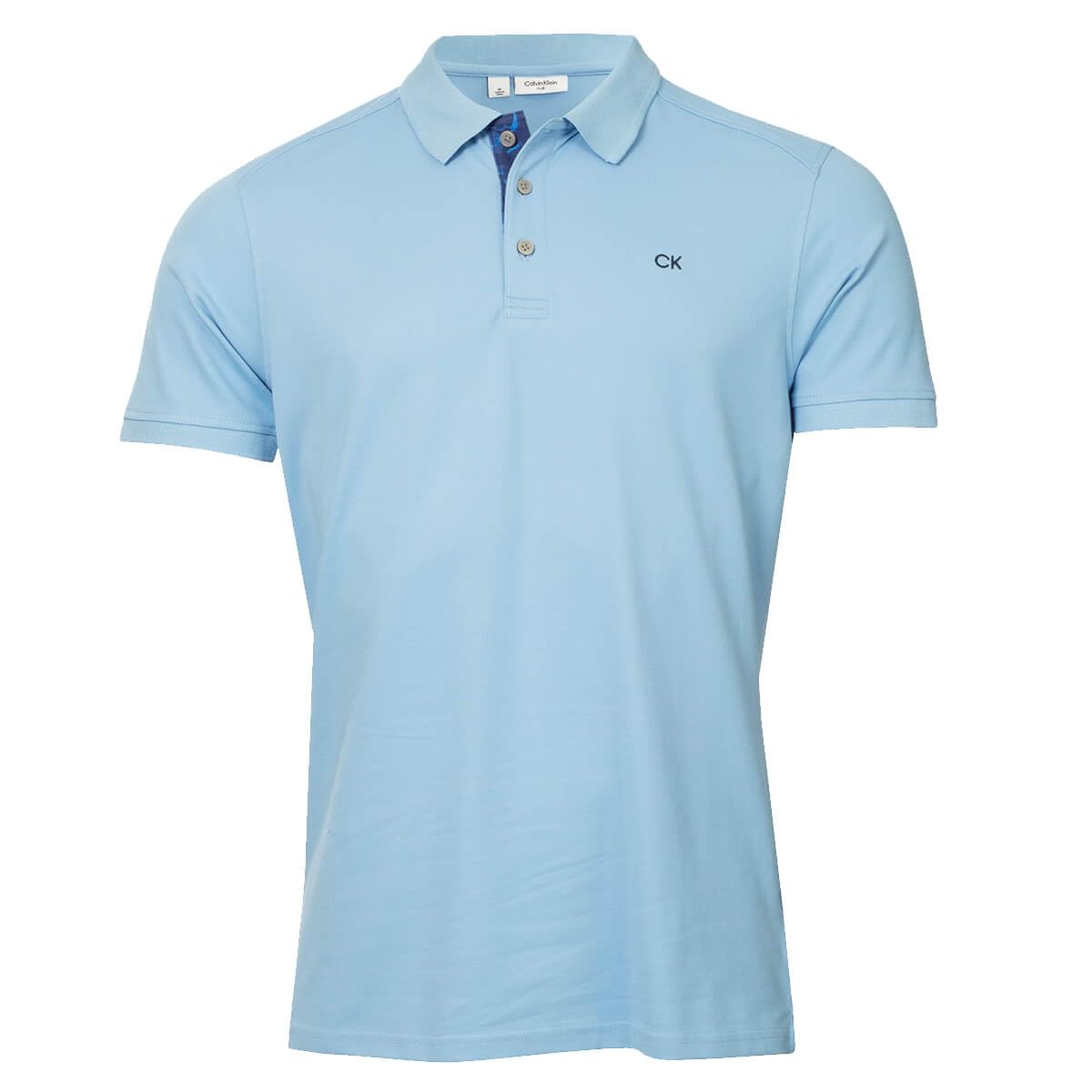 Calvin Klein Mens 2025 Campus 3 Button Ribbed Collar Golf Polo Shirt