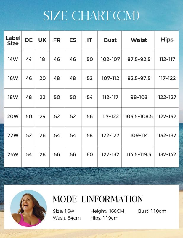 Women's Plus Size Bikini Set Tummy Control Swimwear Twist Cross Push Up Bikini Top and High Waist Bikini Bottoms Soft Swimming Costume Curvy Swimsuits with Adjustable Shoulder Straps