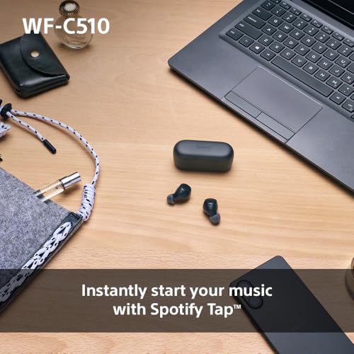 Sony WF-C510 Truly Wireless Earbuds – Small, Light, Bluetooth In Ear Headphones with Multipoint Connection, Ambient Sound, IPX4 Rating, Spotify Tap, Quick Charge, 22 HR Battery, iOS & Android - White