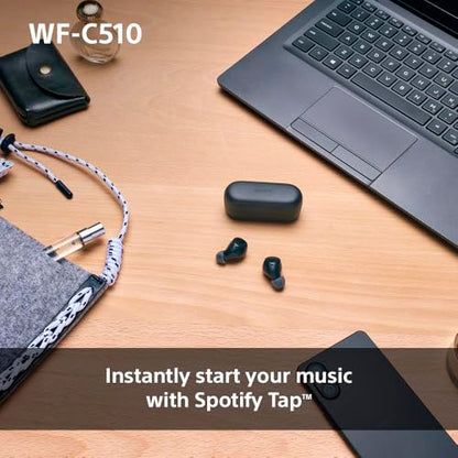 Sony WF-C510 Truly Wireless Earbuds – Small, Light, Bluetooth In Ear Headphones with Multipoint Connection, Ambient Sound, IPX4 Rating, Spotify Tap, Quick Charge, 22 HR Battery, iOS & Android - White
