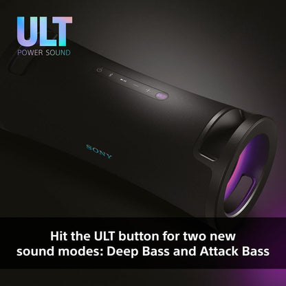 Sony ULT FIELD 7 - Wireless Bluetooth Portable Speaker with ULT POWER SOUND, Ultimate Deep BASS, X Balanced Speaker, 30 HR Battery, IP67, Waterproof, LED Lighting, Mic, Guitar Input - Black