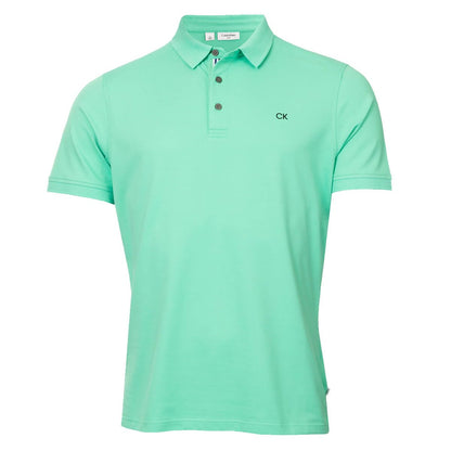 Calvin Klein Mens 2025 Campus 3 Button Ribbed Collar Golf Polo Shirt
