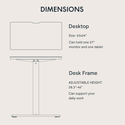 SANODESK QS+110 * 60 Electric Standing Desk