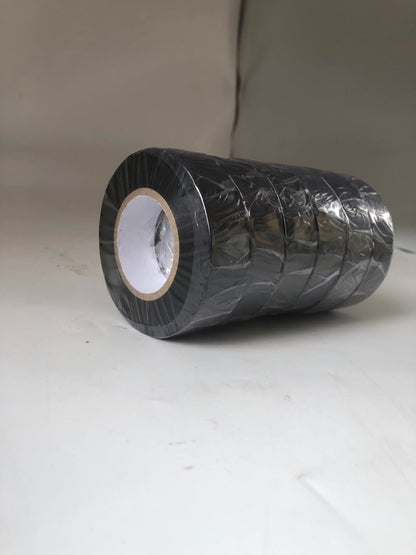 Black Electrical Tape 19MM x 20M Pack of 6-Strong Self-Adhesive PVC Insulation Tape