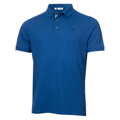 Calvin Klein Mens 2025 Campus 3 Button Ribbed Collar Golf Polo Shirt