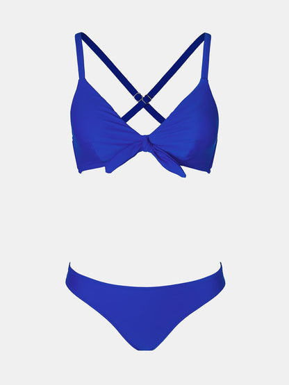 CUPSHE Women's Bikini Sets V Neck Knot Bunny Tie Low Waisted