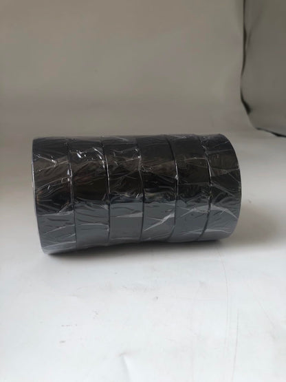 Black Electrical Tape 19MM x 20M Pack of 6-Strong Self-Adhesive PVC Insulation Tape