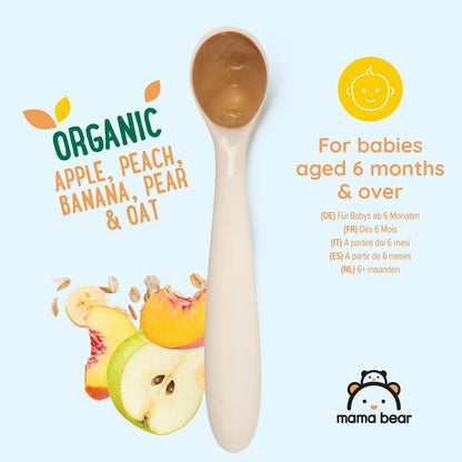 Amazon Brand - Mama Bear Fruit Pouch, Organic Apple, Banana and Strawberry Purée, vegetarian, 90 g (Pack of 6)