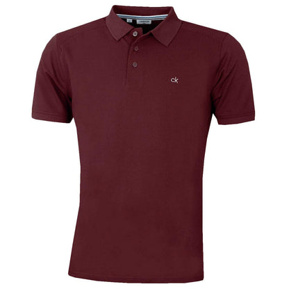 Calvin Klein Mens 2025 Campus 3 Button Ribbed Collar Golf Polo Shirt