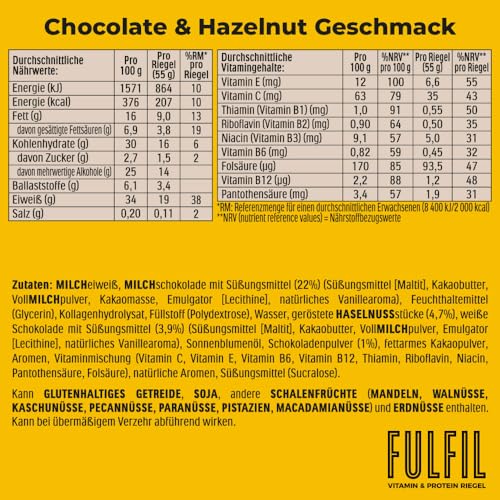 FULFIL Vitamin and Protein Bars (15 x 55 g Bars)