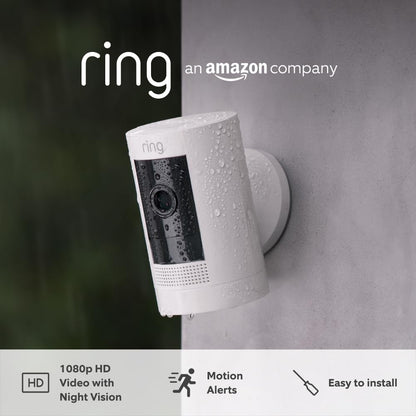 Certified Refurbished Ring Outdoor Camera Battery(Stick Up Cam)|HD wireless outdoor Security Cam 1080p Video,Two-Way Talk,Wifi,Works with Alexa| Alternative to CCTV|30-day free trial of Ring Home