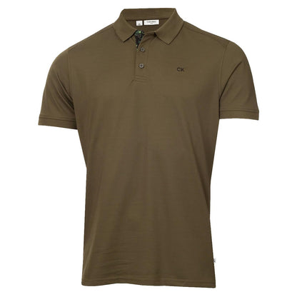 Calvin Klein Mens 2025 Campus 3 Button Ribbed Collar Golf Polo Shirt
