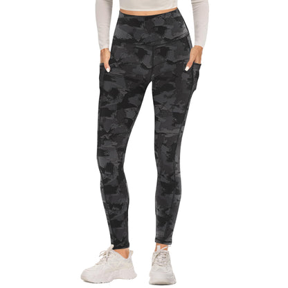 FOTOCITI Gym Leggings for Women with Pockets Black High Waisted Leggings Soft Elastic Opaque Tummy Control Slim Trousers Sports Workout Running Yoga Pants