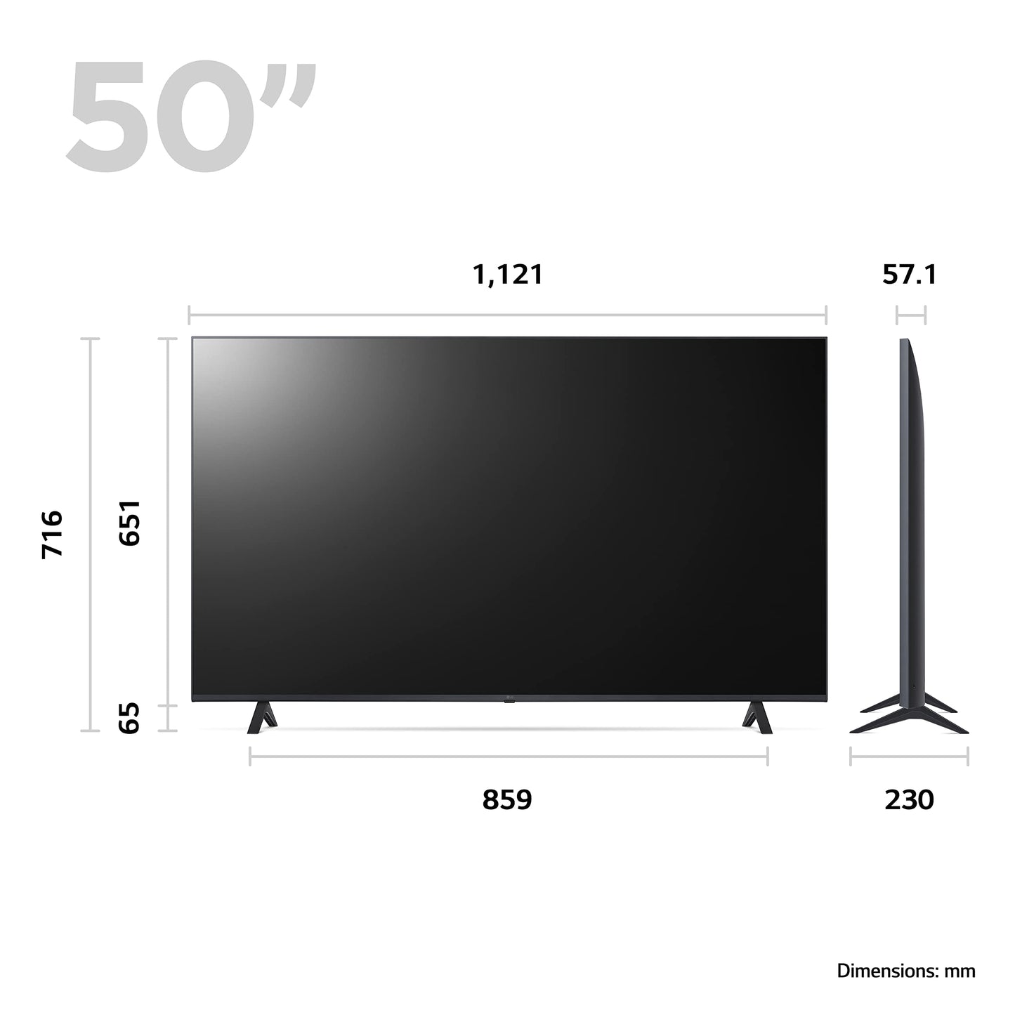 LG 43UT73006LA 43-Inch 4K UHD Smart TV, α5 AI Processor Gen7, Freeview Play and Amazon Alexa, 60Hz, Ashed Blue [Model 2024]