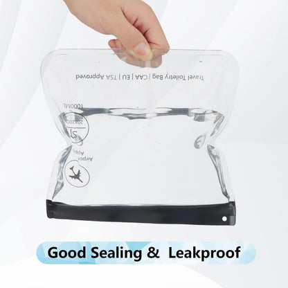 4PC Airport Security Liquids Bags 20X20 cm Clear TSA Approved Security Toiletry