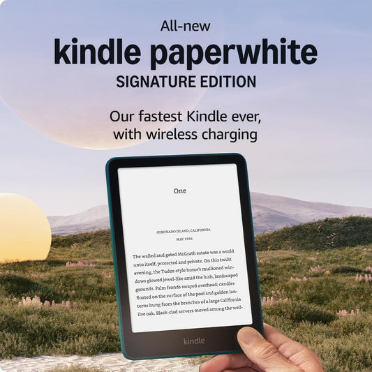 All-new Amazon Kindle Paperwhite Signature Edition (32 GB) – Our fastest Kindle with an auto-adjusting front light, wireless charging and weeks of battery life – Metallic Black + Kindle Unlimited