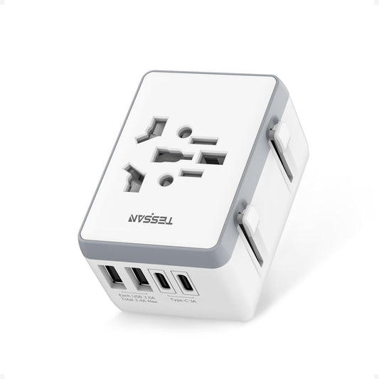 TESSAN Universal Travel Adapter Worldwide with 2 USB C and 2 USB A Ports