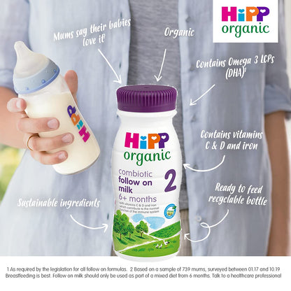 HiPP Organic 2 Follow on Baby Milk Powder Formula, From 6 Months, 800g (Pack of 4)